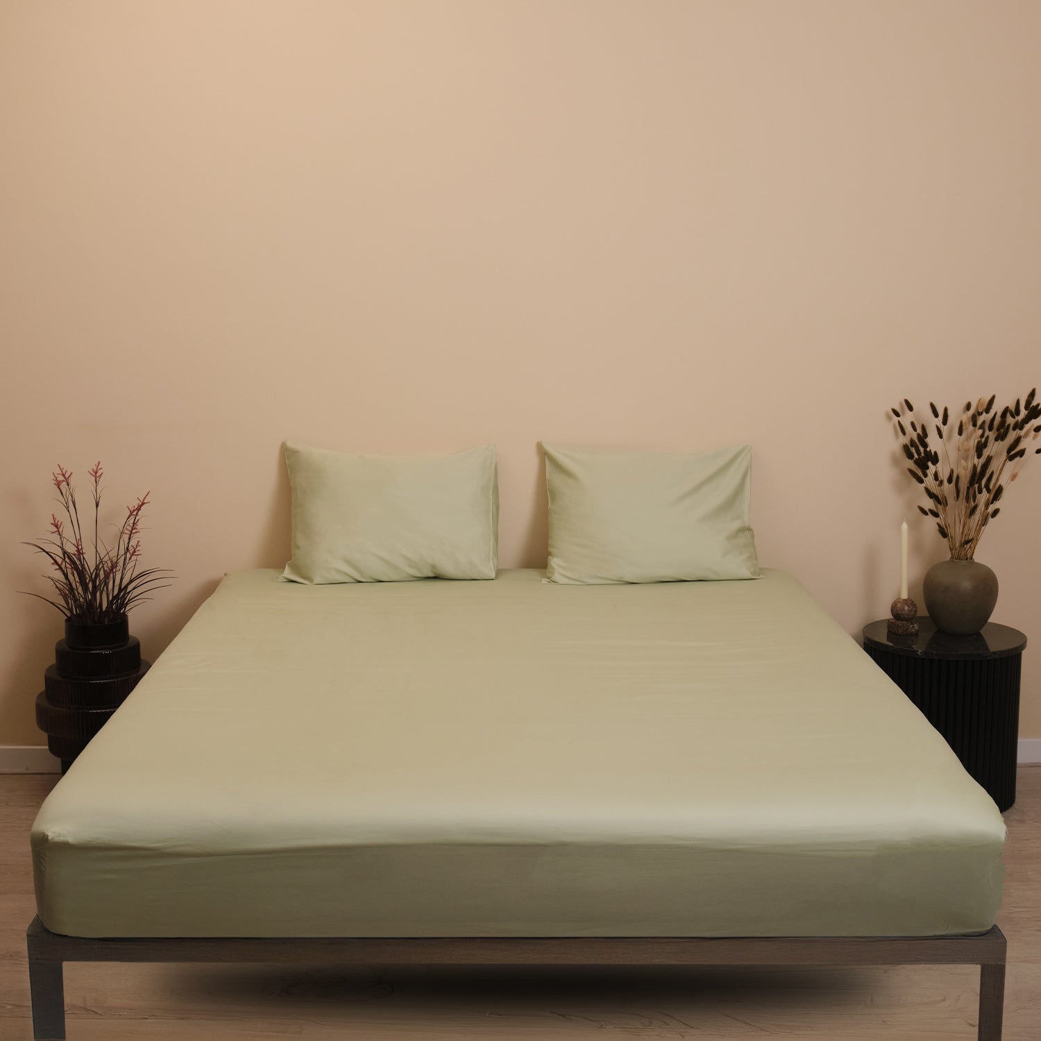 Fitted Sheet - 400TC Cotton Sateen - Peace of mint