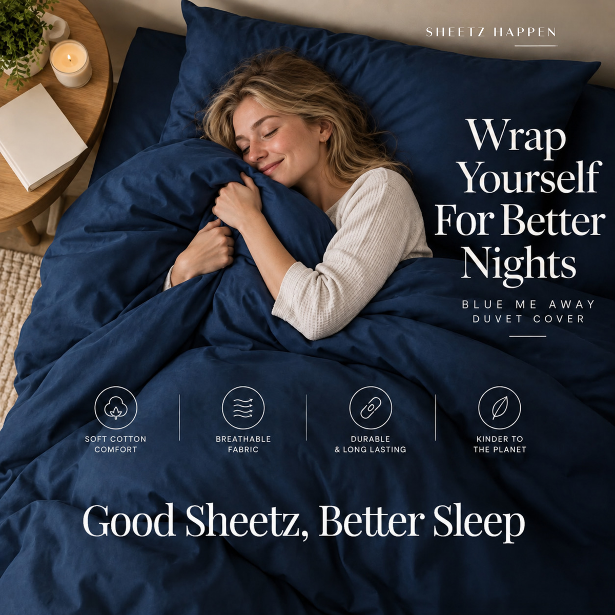Duvet Cover - 400TC Cotton Sateen - Blue me away