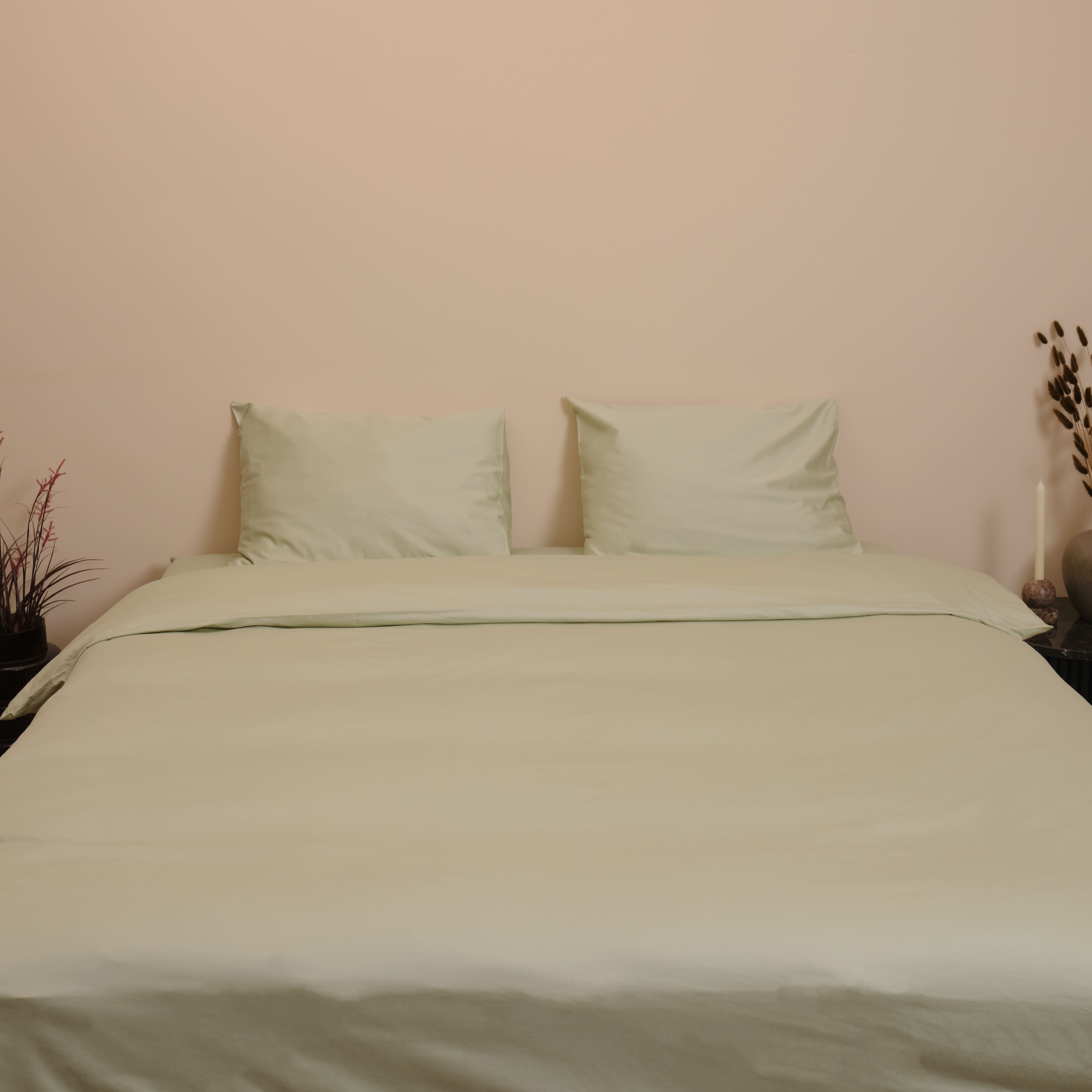 Dekbedovertrek - 400TC katoensatijn - Peace of mint